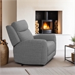 Cory Manual Recliner Chair- Contour Armrests- Solid Wood- Gray Polyester