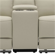 Cobe Manual Recliner Loveseat- 41 Inch- Center Console- Grain Beige Leather