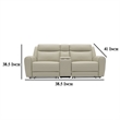 Cobe Manual Recliner Loveseat- 41 Inch- Center Console- Grain Beige Leather