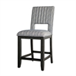Manny Counter Height Chair Set of 2- Bluish Gray Fabric Seat and Back