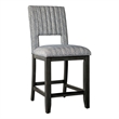 Manny Counter Height Chair Set of 2- Bluish Gray Fabric Seat and Back