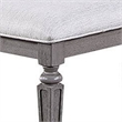 Winie Dining Bench with Turned Legs- 64 Inch Gray Wood and Fabric