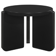 Kiya Side End Table- Panel Legs- 27 Inch Round Black Solid Wood Frame