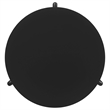 Kiya Coffee Table- 39 Inch Round Top- Black Solid Wood Frame- Panel Legs