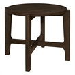 Katie End Table- Round 26 Inch Top- Dark Brown Solid Wood- Cross Beam Legs