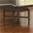 Katie Coffee Table- Round 38 Inch Top- Dark Brown Wood- Cross Beam Legs