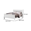 Ryla Queen Size Bed- Sleek Modern Panel Headboard Design- White Solid Wood
