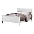 Ryla Queen Size Bed- Sleek Modern Panel Headboard Design- White Solid Wood