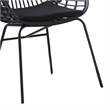 Niya Patio Chair Set of 2- Polyester- Black Steel- Outdoor Rattan Wicker