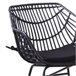 Niya Patio Chair Set of 2- Polyester- Black Steel- Outdoor Rattan Wicker