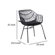 Niya Patio Chair Set of 2- Polyester- Black Steel- Outdoor Rattan Wicker