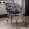 Niya Patio Chair Set of 2- Polyester- Black Steel- Outdoor Rattan Wicker