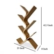 Irica Accent Bookshelf- 6 Diagonal Storage Shelves- Brown Bamboo- 43 Inch