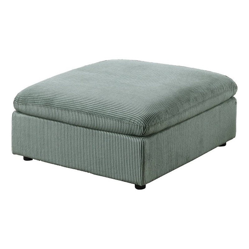 Joana Cocktail Ottoman- Sage Green Corduroy- Modular Square 39 Inch