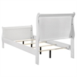 Nim Twin Size Bed- Sleigh Panel Headboard Design- White- Low Profile