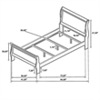 Nim Twin Size Bed- Sleigh Panel Headboard Design- White- Low Profile