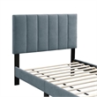 Lilian Full Bed- Soft Channel Tufted Light Gray Linen Upholstery