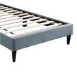 Lilian Full Bed- Soft Channel Tufted Light Gray Linen Upholstery
