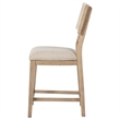 Lno Counter Dining Side Chair Set of 2- Rattan Woven Back- Beige Wood