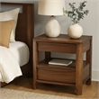 Rie Nightstand w 2 Drawers and Lower Shelf- Walnut Brown Poplar Wood