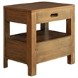 Rie Nightstand w 2 Drawers and Lower Shelf- Walnut Brown Poplar Wood