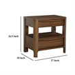 Rie Nightstand w 2 Drawers and Lower Shelf- Walnut Brown Poplar Wood