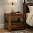 Rie Nightstand w 2 Drawers and Lower Shelf- Walnut Brown Poplar Wood