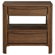 Rie Nightstand w 2 Drawers and Lower Shelf- Walnut Brown Poplar Wood