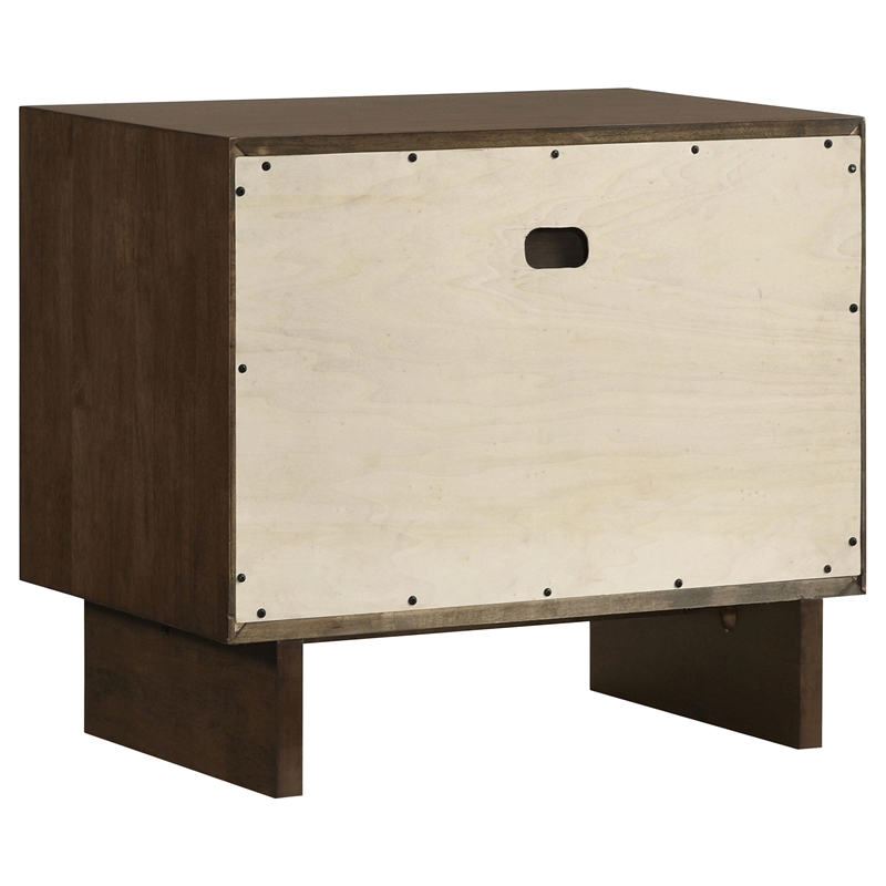 Genu Nightstand- 2 Drawers w Fingertip Handles- Warm Walnut Brown
