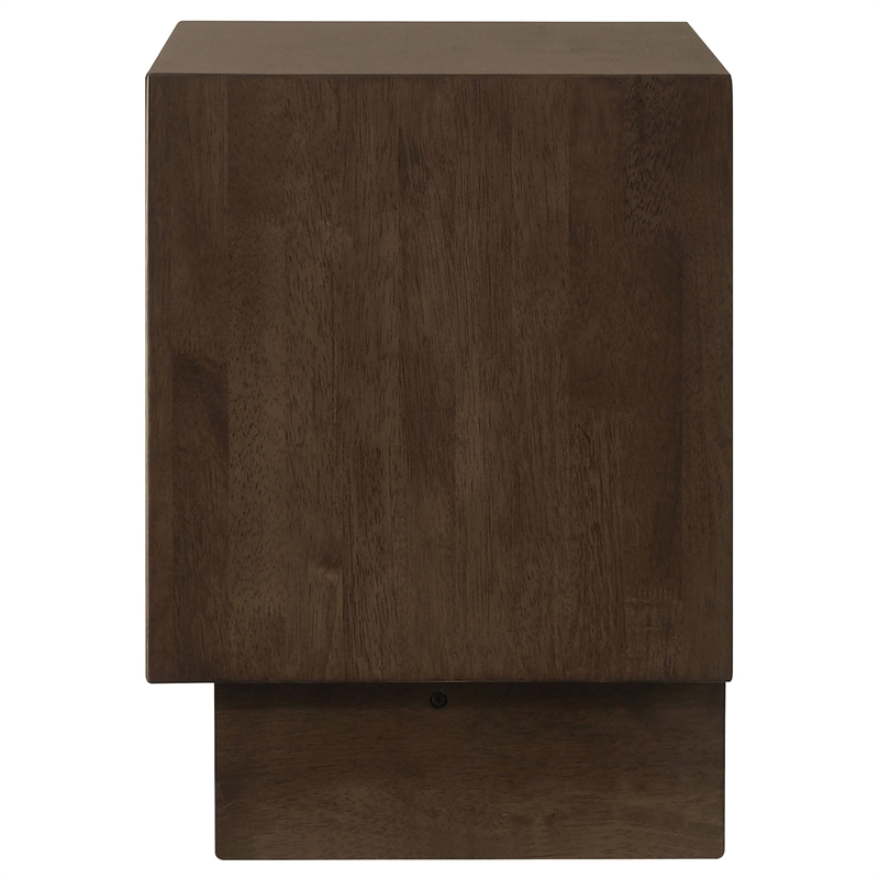 Genu Nightstand- 2 Drawers w Fingertip Handles- Warm Walnut Brown