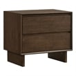 Genu Nightstand- 2 Drawers w Fingertip Handles- Warm Walnut Brown
