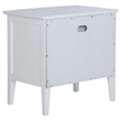 Heo Nightstand- 1 Brown Rattan Woven Drawer- Open Shelf- White Wood