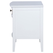 Heo Nightstand- 1 Brown Rattan Woven Drawer- Open Shelf- White Wood