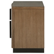 Reon Nightstand- 2 Drawers- Decorative Reeded Ash Brown Black Wood