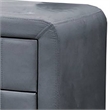 Rheo Nightstand- 2 Drawers- 22 Inch Upholstered in Dark Gray Velvet
