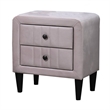 Rheo Nightstand- 2 Drawers- 22 Inch Upholstered in Light Pink Velvet