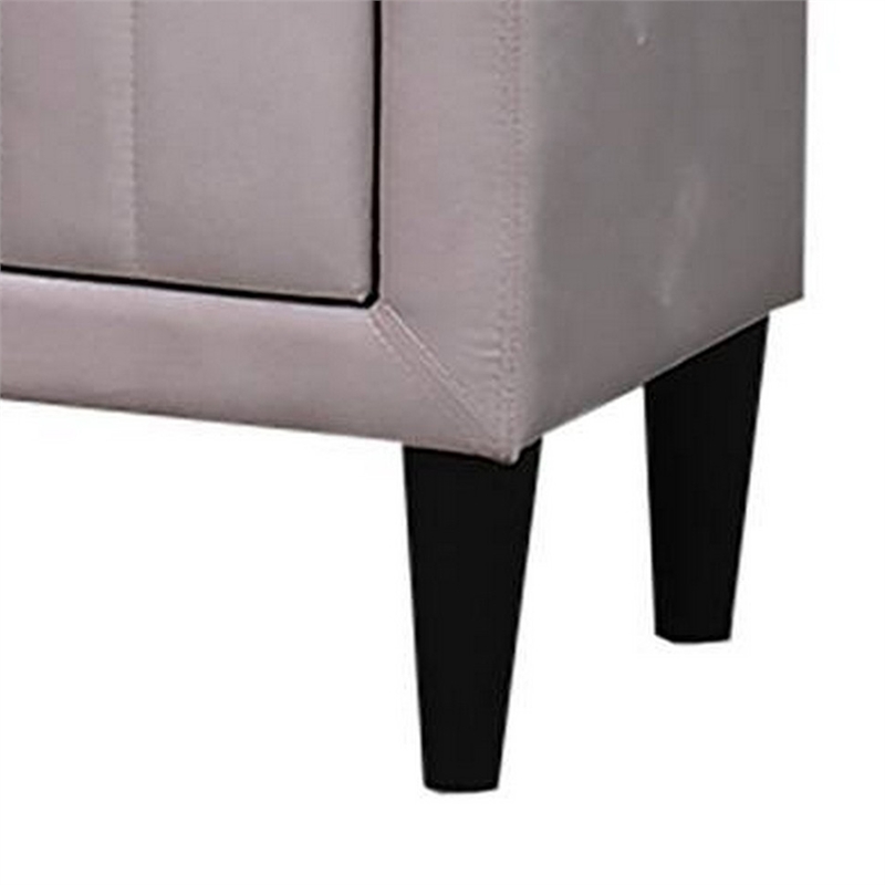 Rheo Nightstand- 2 Drawers- 22 Inch Upholstered in Light Pink Velvet