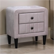 Rheo Nightstand- 2 Drawers- 22 Inch Upholstered in Light Pink Velvet