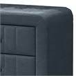Rheo Nightstand- 2 Drawers- 22 Inch Upholstered in Charcoal Gray Linen