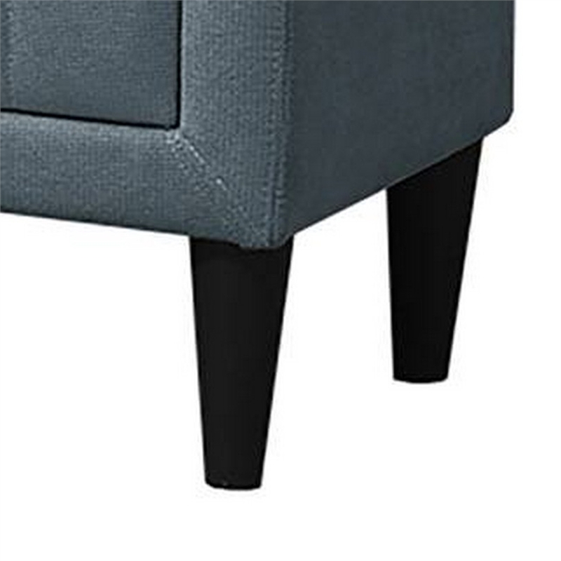 Rheo Nightstand- 2 Drawer- 22 Inch Slate Gray Brushed Linen Upholstery