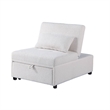 Jiya Convertible Sofa Chair to Single Bed- White Fabric- 76 Inch