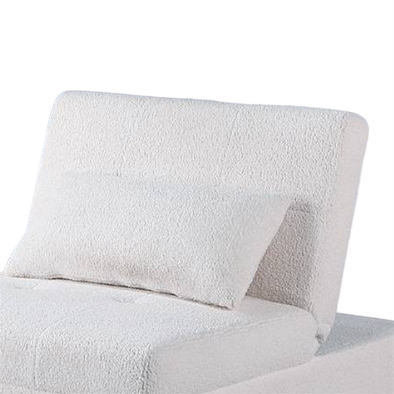 Jiya Convertible Sofa Chair to Single Bed- White Fabric- 76 Inch