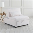 Jiya Convertible Sofa Chair to Single Bed- White Fabric- 76 Inch