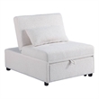Jiya Convertible Sofa Chair to Single Bed- White Fabric- 76 Inch