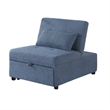 Jiya Convertible Sofa Chair to Single Bed- Blue Fabric- 76 Inch
