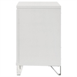 Mory Nightstand- 2 Drawers- Embossed Herringbone Pattern White- Chrome