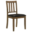 Panos 5pc Dining Table Set with 4 Chairs- Brown- Black Faux Leather