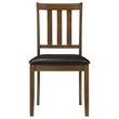 Panos 5pc Dining Table Set with 4 Chairs- Brown- Black Faux Leather