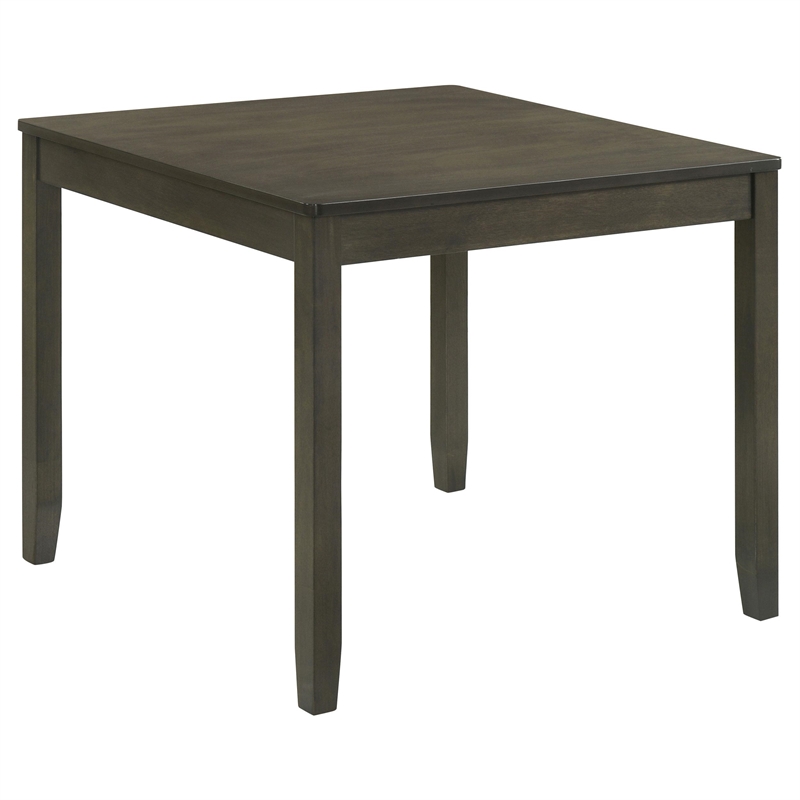 Panos 5pc Dining Table Set with 4 Chairs- Gray- Black Faux Leather