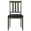 Panos 5pc Dining Table Set with 4 Chairs- Gray- Black Faux Leather